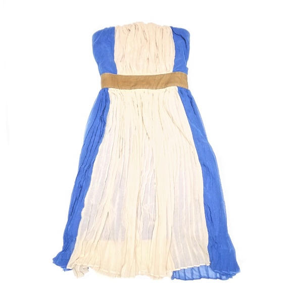 Ryu | Dresses | Ryu Royal Blue Cream Strapless Dress Nwt | Poshmark